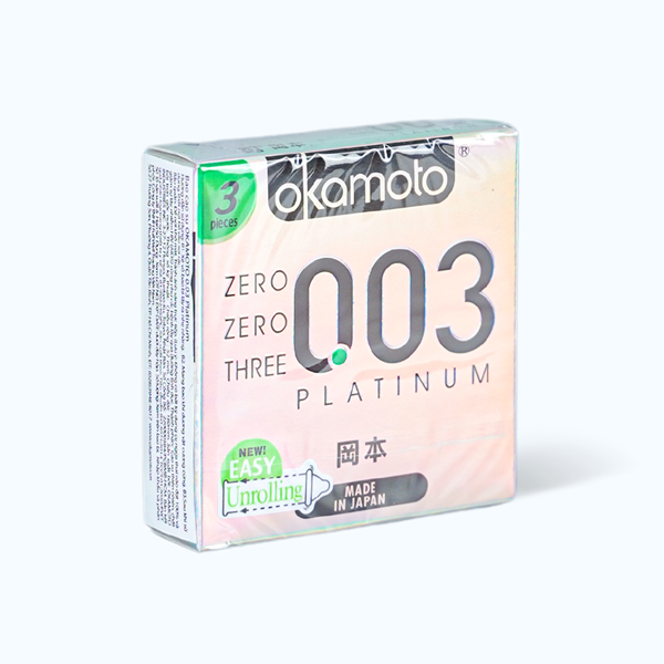 Okamoto 003 Platinum – Bao cao su trong suốt mềm mại