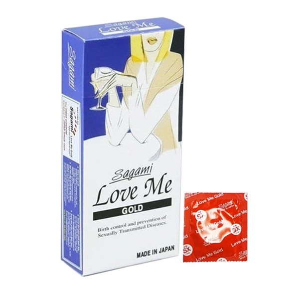 Sagami Love Me Gold – Bao cao su siêu mỏng trơn không màu không mùi